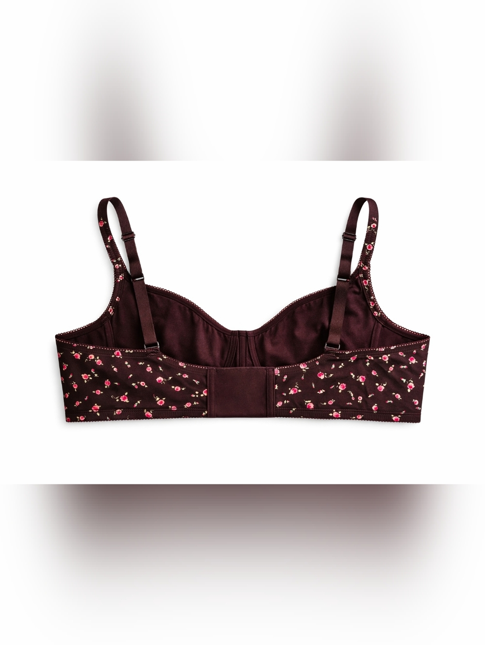 Women's Floral Print Underwire Bra in Black and Pink Size 44DD - Picture 2 of 4